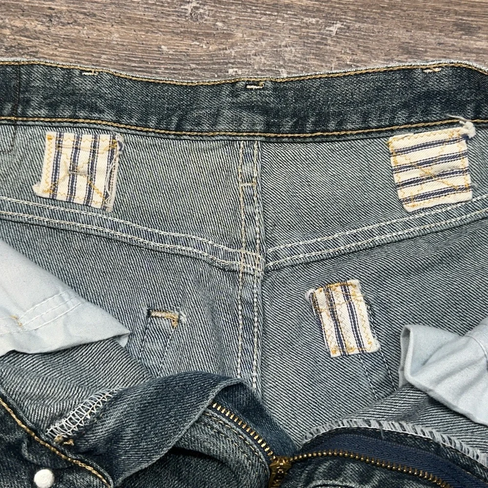Lee Denim Shorts Mens 34 Blue Relaxed Fit Y2K Faded Workwear GUC